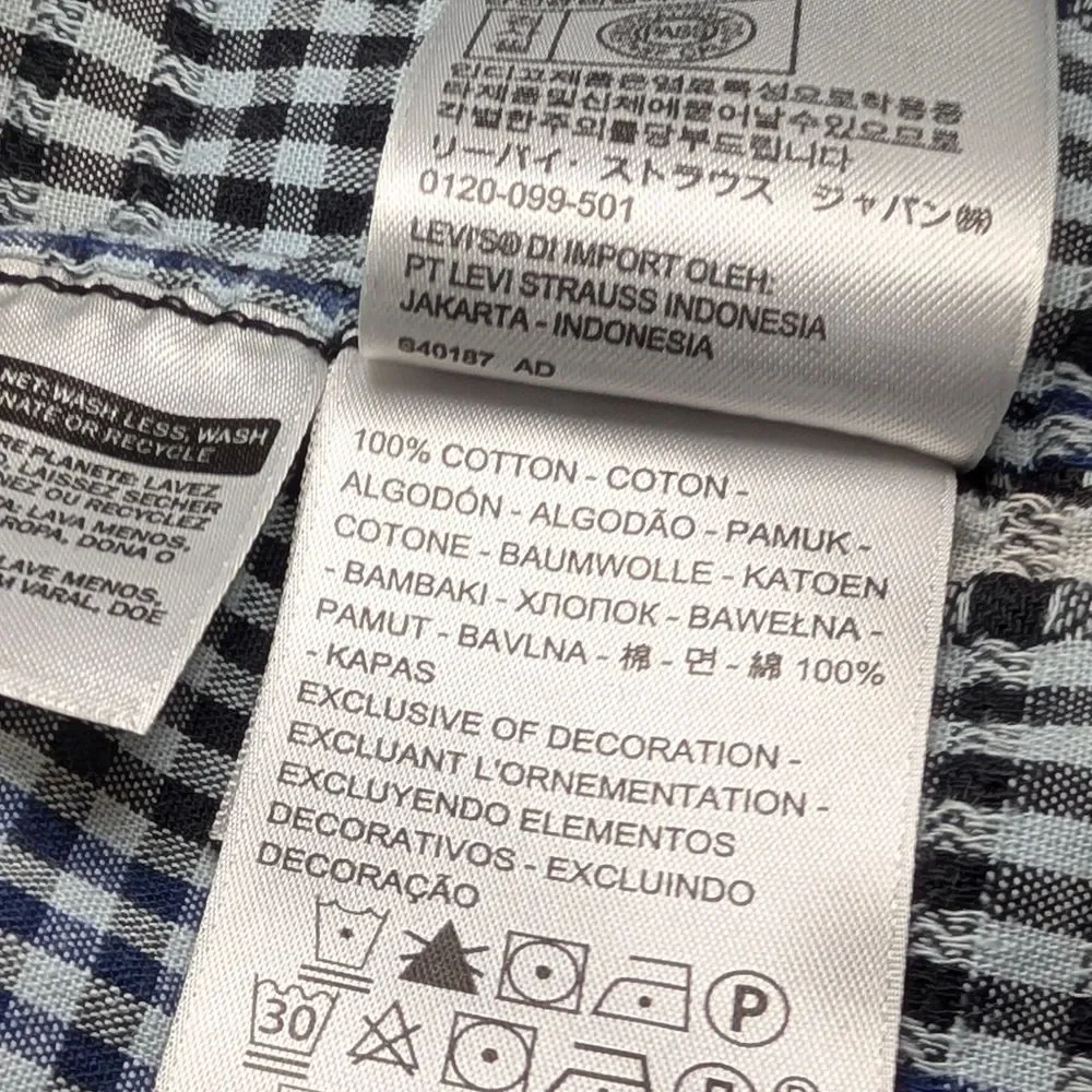 Levi's Made & Crafted Gingham Button Down Shirt Mens Medium LMC MSRP $198
